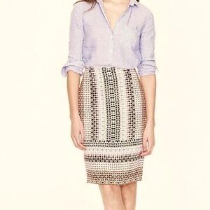 J.Crew Drapey Pencil Skirt In Pink Geo- Multi- NWT- Size 8
